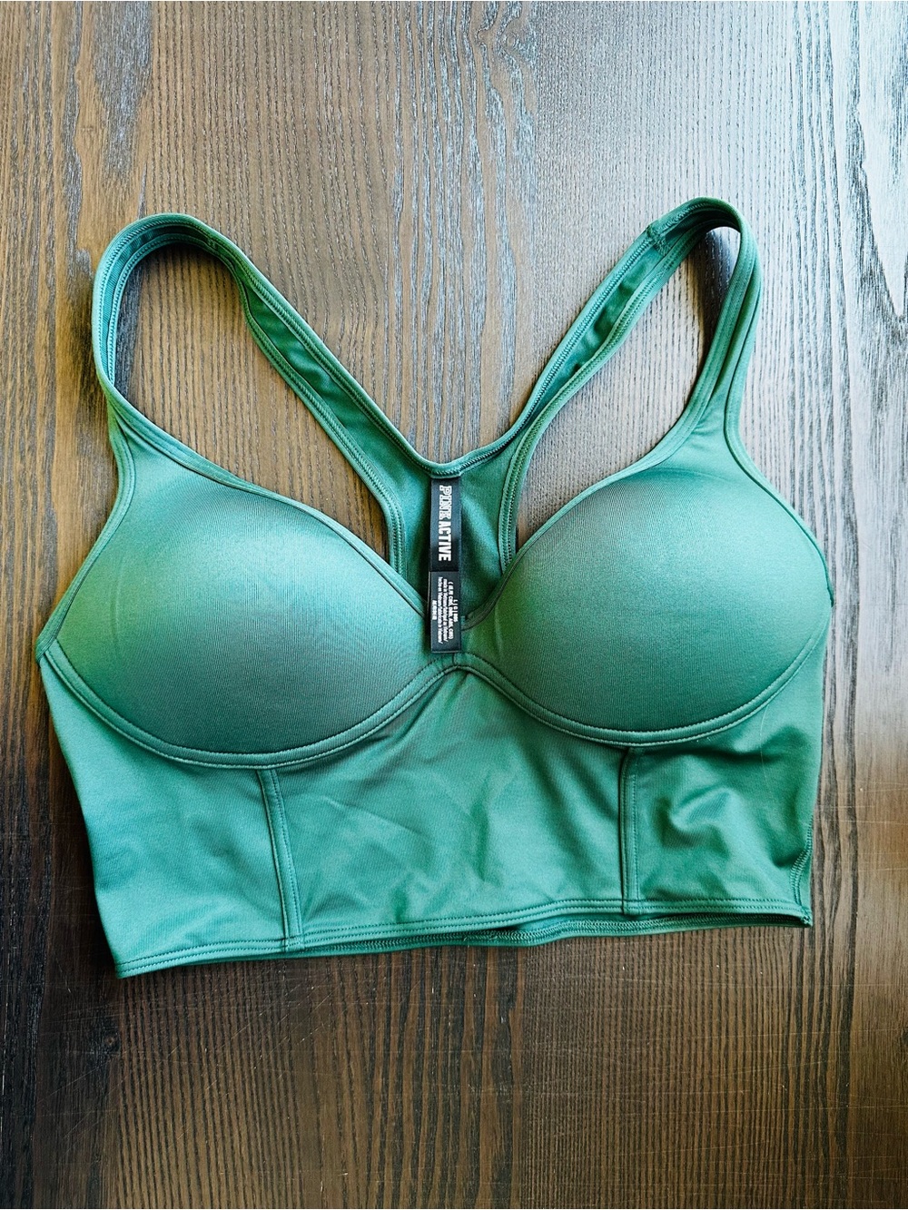 NWOT PINK Victoria's Secret Green Longline Racerback Sports Bra Large